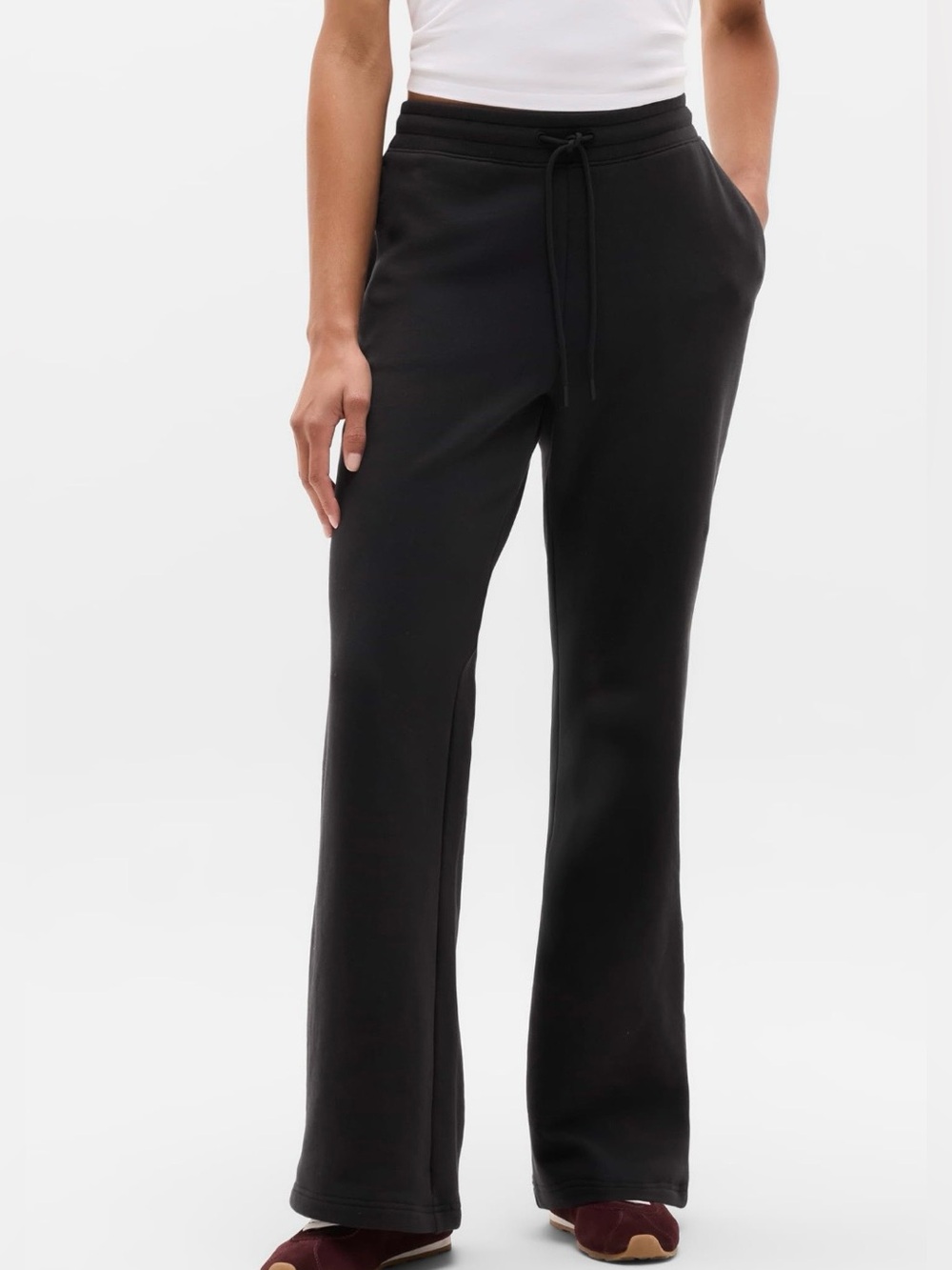 NWT-Athleta Black Forever Fleece Bootcut Pant, Small